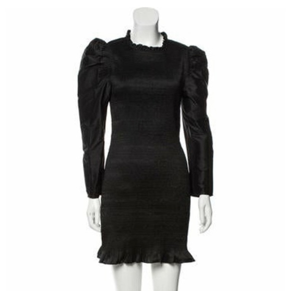 NWOT Ulla Johnson Mock Neck Mini Silk Long Sleeve Dress 2